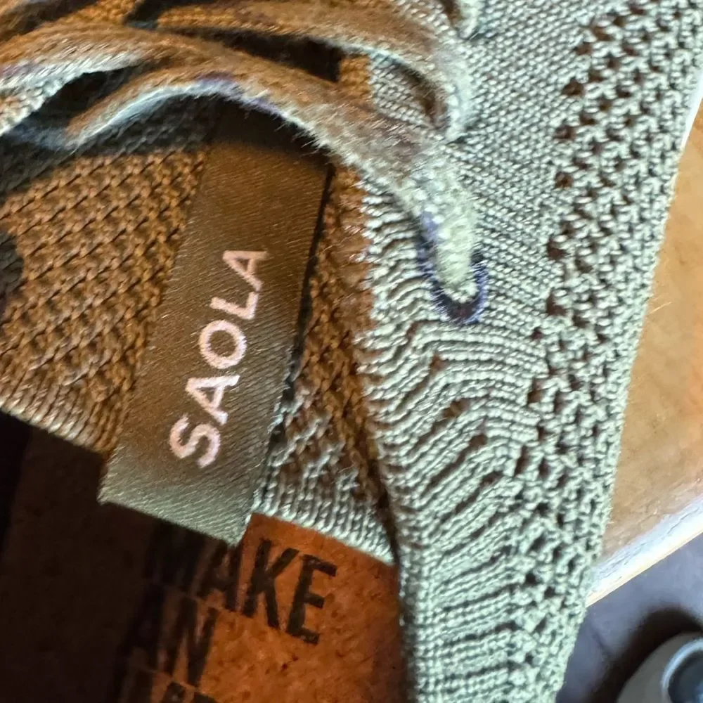 Saola Cannon Knit Shoes Olive Green sz 9